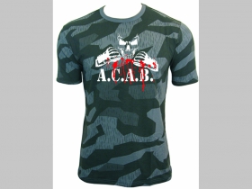 A.C.A.B.  nočný " ruský " maskáč-Nightcamo SPLINTER, pánske tričko 100%bavlna
